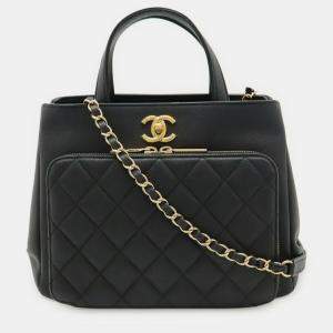 مملوكة مسبقًا Chanel Matelasse Small Handbag With Chain Shoulder Strap Caviar Skin Black