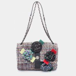 مملوكة مسبقًا Chanel Camellia Shoulder Bag Fabric Leather Multicolor