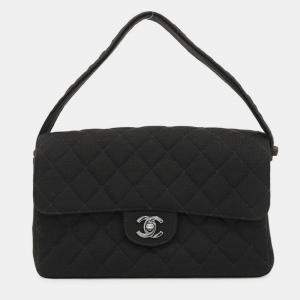 مملوكة مسبقًا Chanel Handbag Matelasse Coco Mark Double-Faced Cotton Black