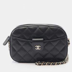 مملوكة مسبقًا Chanel Matelasse Shoulder Bag In Grained Calfskin Leather Black