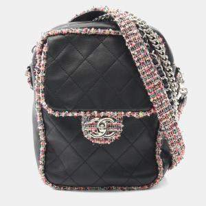مملوكة مسبقًا Chanel Matelasse Shoulder Bag In Lambskin Fabric Black And Multicolor