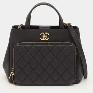 مملوكة مسبقًا Chanel CC Business Affinity Black Caviar Leather Shopper Bag