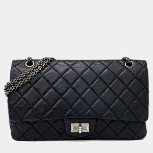 Pre Owned Chanel Black Leather Vintage 2.55 Bag