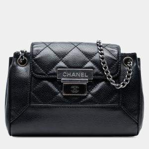 مملوكة مسبقًا Chanel Black Mini Quilted Caviar Accordion Flap
