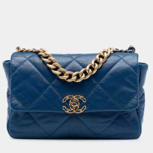 مملوكة مسبقًا Chanel Blue Large Lambskin 19 Flap