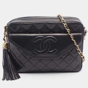 مملوكة مسبقًا Chanel Tassel CC Black Leather Camera Bag