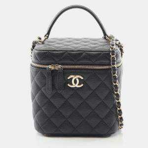 مملوكة مسبقًا Chanel  Vanity Case Black Leather Shoulder Bag