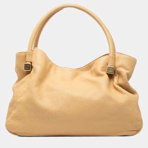 مملوكة مسبقًا Chanel Brown Grained Calfskin CC Dice Tote