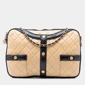 مملوكة مسبقًا Chanel Brown Small Quilted Lambskin Girl Clutch on Chain
