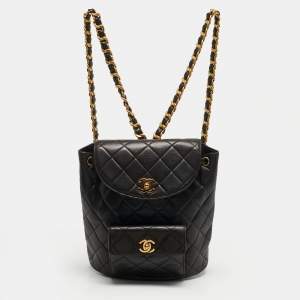 مملوكة مسبقًا حقيبة ظهر شانيل دوما جلد مبطن بني شوكولاتة