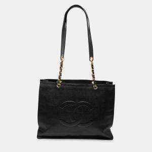 Pre Owned Chanel Black CC Caviar Tote