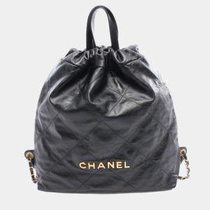مملوكة مسبقًا Chanel 22 Large Backpack Leather Black