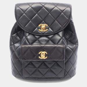 مملوكة مسبقًا Chanel Matelasse Backpack Bag In Lambskin Leather Black