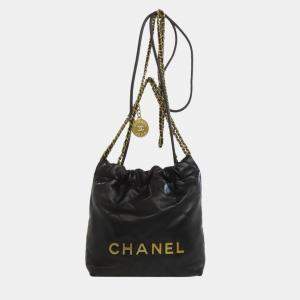 Pre Owned Chanel 22 Gold Hardware Lambskin Handbag