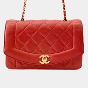 Pre Owned حقيبة كتف شانيل سلسلة ماتلاسي كوكو مارك ديانا جلد الحملان