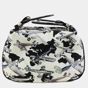 مملوكة مسبقًا Chanel Black White Printed Canvas Coco Airline Handbag