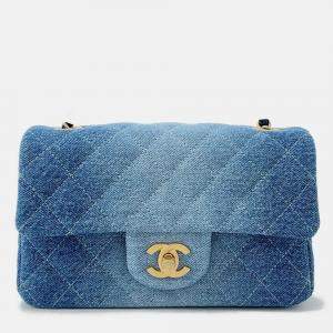 مملوكة مسبقًا Chanel Matelasse Chain shoulder Bag Blue Denim Size Mini