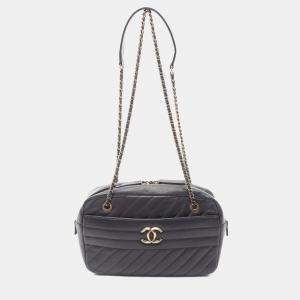 مملوكة مسبقًا Chanel Coco Mark Shoulder Bag Leather Black
