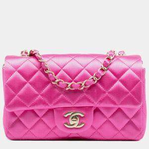 مملوكة مسبقًا Chanel Pink Mini Rectangular Classic Satin Single Flap