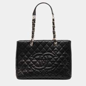 Pre Owned Chanel Black Caviar Grand Shopping Tote