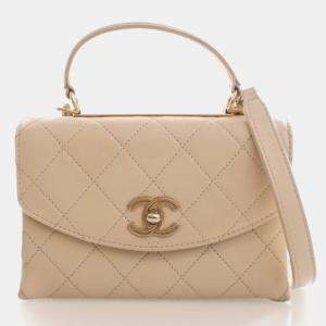 Pre Owned Chanel Small Lambskin Trendy Spirit Top Handle Bag