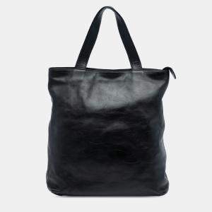 Pre Owned Chanel Black CC Embossed Leather Tote