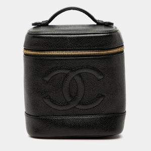 Pre Owned Chanel Black CC Caviar Vanity Bag