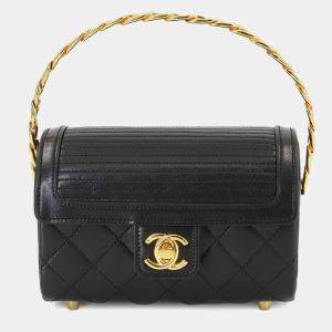 مملوكة مسبقًا Chanel Vanity Chest Black Quilted Lambskin Top Handle Flap Bag