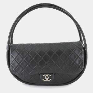 Pre Owned Chanel Hula Hoop Black Lambskin Handbag