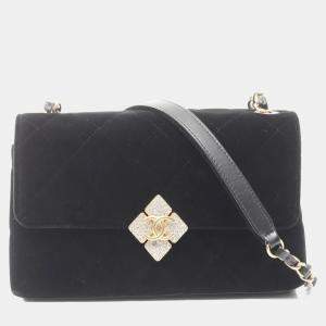 Pre Owned Chanel Matelasse Shoulder Bag Fabric Black