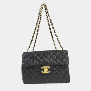 Pre Owned Chanel Leather Black Shoulder Bag