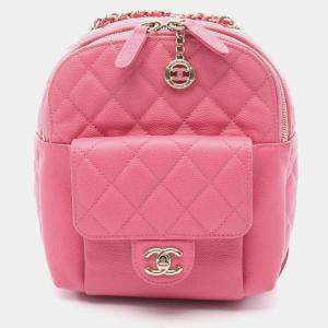 مملوكة مسبقًا Chanel Matelasse Backpack Bag In Grained Calfskin Leather Pink