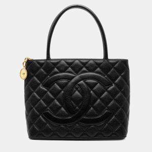 Pre Owned Chanel Black Caviar Medallion Tote