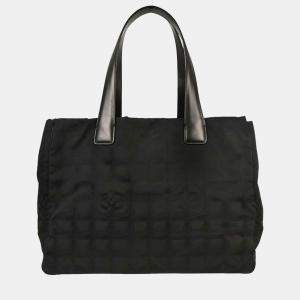 مملوكة مسبقًا Chanel Black Jacquard Nylon Travel Line Tote Handbag