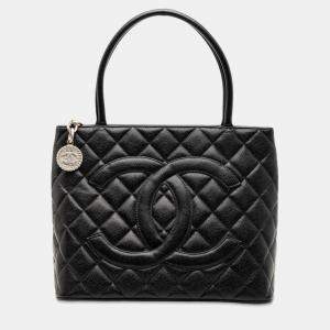 Pre Owned Chanel Black Caviar Medallion Tote