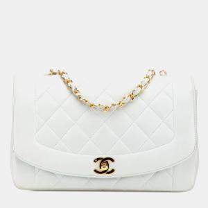 مملوكة مسبقًا حقيبة كتف سلسلة عبر الجسم بعلامة كوكو من شانيل ديانا بلون أزرق فاتح جلد الحملان