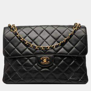 مملوكة مسبقًا Chanel Black Jumbo Quilted Lambskin Double Sided Flap