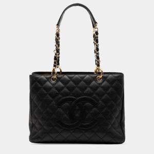 Pre Owned حقيبة تسوق كبيرة شانيل كافيار سوداء