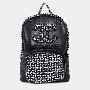 مملوكة مسبقًا Chanel 2020 Black Nylon/Tweed Backpack