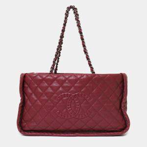 Pre Owned Chanel 2011-12 Burgundy Quilted Leather CC Chain Tote