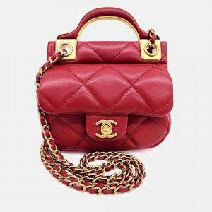 مملوكة مسبقًا Chanel Red Leather Atelier Cardholder Mini Crossbody Bag