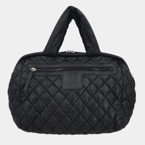 Pre Owned Chanel Black Nylon Coco Cocoon Bowling Bag Handbag