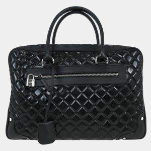 Pre Owned Chanel Black Patent Leather Duffle Handbag