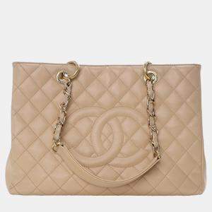 مملوكة مسبقًا Chanel Brown Caviar Grand Shopping Tote