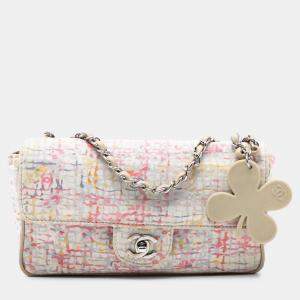 مملوكة مسبقًا Chanel Pink Small Printed Canvas Watercolor Clover Flap
