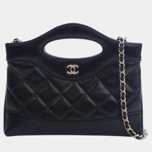 مملوكة مسبقًا Chanel Black Nano Shiny Aged Calfskin 31 Shopping Bag