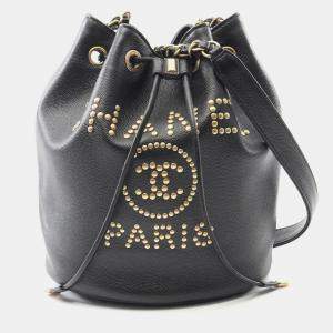 مملوكة مسبقًا Chanel Deauville Black Calfskin Leather Shoulder Bag