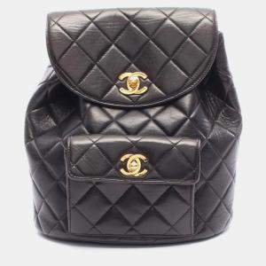 مملوكة مسبقًا Chanel Matelasse Backpack Bag In Lambskin Leather Black