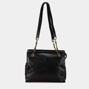 Pre Owned Chanel Black CC Lambskin Chain Tote