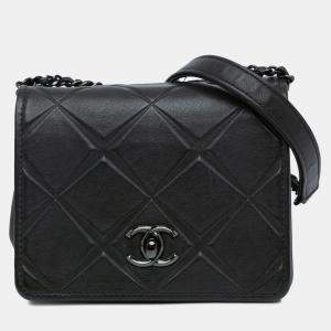 Pre Owned Chanel Black Mini Calfskin Propeller Flap